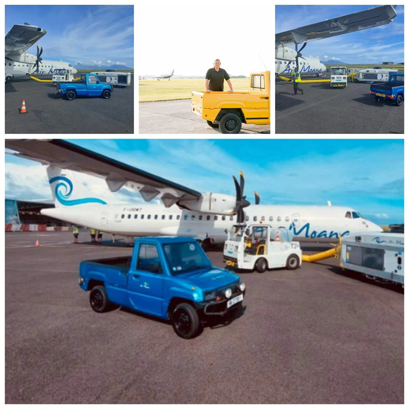 Titular: El aeropuerto checo adopta pequeñas camionetas eléctricas como vehículos de remolque, comprometiéndose con una aviación sostenible